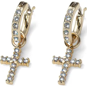 Šperk Oliver Weber Půvabné pozlacené kruhy s křížky People 23031G + 2 měsíce na vrácení zboží