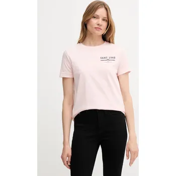 Bavlněné tričko Gant 4201554 růžová 30X, vel. XL