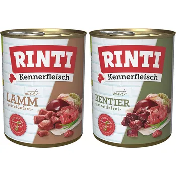 Krmivo pro psa Rinti Kennerfleisch multipack sob a jehně 24× 800 g