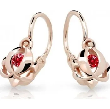 Náušnice Cutie Jewellery Dětské náušnice z růžového zlata C2218-10-X-4 červená + 2 měsíce na vrácení zboží