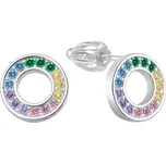 Agato Stříbrné náušnice s barevnými zirkony Kolečka AGT-E231SC + 2 měsíce na vrácení zboží