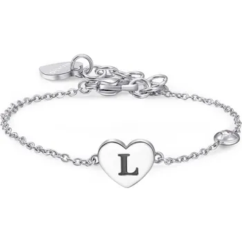 Módní doplněk S'Agapõ Stříbrný ocelový náramek s písmenem L Click SCK129 + 2 měsíce na vrácení zboží