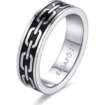 Módní doplněk S'Agapõ Masivní ocelový prsten pro muže Ripple SRP37 59 mm + 2 měsíce na vrácení zboží