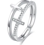 MOISS Luxusní dvojitý stříbrný prsten s křížky R00020 52 mm + 2 měsíce na vrácení zboží