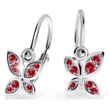 Náušnice Cutie Jewellery Dětské náušnice z bílého zlata Motýlci C2259-10-X-2 červená + 2 měsíce na vrácení zboží