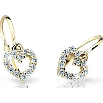 Náušnice Cutie Diamonds Dětské náušnice ze žlutého zlata Srdíčka s brilianty DC2157-10-00-X-1 + 2 měsíce na vrácení zboží