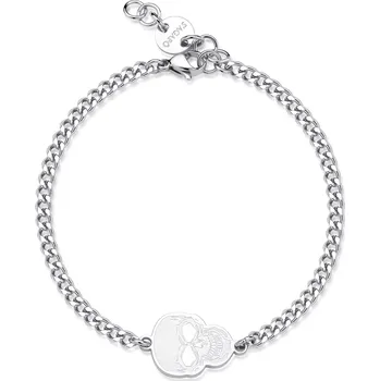 Náramek S'Agapõ Pánský ocelový náramek s lebkou Rebel SRB11 + 2 měsíce na vrácení zboží