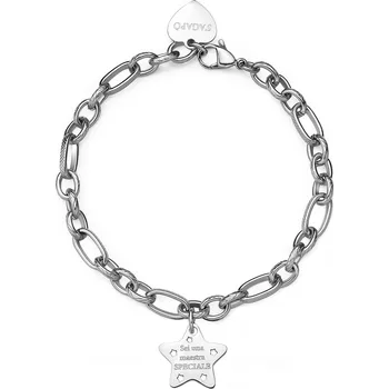Náramek S'Agapõ Moderní ocelový náramek s přívěskem hvězdy Be My Family SBY026 + 2 měsíce na vrácení zboží