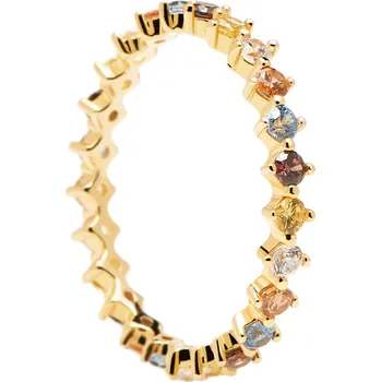 Prsten PDPAOLA Něžný pozlacený prsten se zirkony SAGE Gold AN01-209 56 mm + 2 měsíce na vrácení zboží