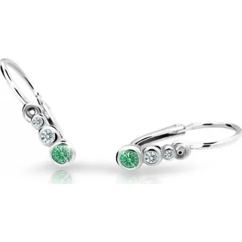 Náušnice Cutie Jewellery Dětské náušnice z bílého zlata C2255-10-X-2 zelená + 2 měsíce na vrácení zboží