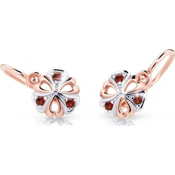 Náušnice Cutie Jewellery Dětské bicolor náušnice z růžového zlata C2230-10-X-4 červená + 2 měsíce na vrácení zboží