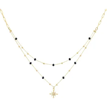 Náhrdelník Pierre Lannier Stylový pozlacený náhrdelník s korálky Hvězda Australe BJ22A4231 + 2 měsíce na vrácení zboží