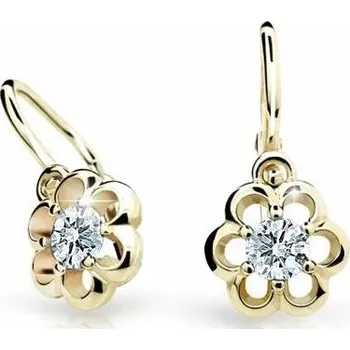 Náušnice Cutie Diamonds Zlaté dětské náušnice Kytičky s brilianty DC1947-10-00-X-1 + 2 měsíce na vrácení zboží