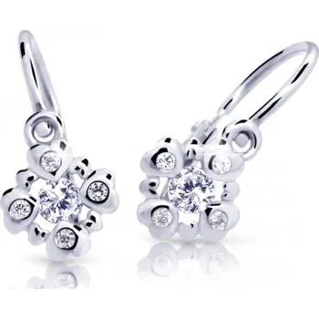 Náušnice Cutie Jewellery Třpytivé dětské náušnice z bílého zlata C2253-10-X-2 bílá + 2 měsíce na vrácení zboží