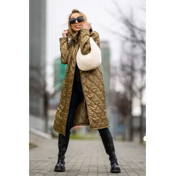 Dámský kabát Jadberg Women Dámský dlouhý kabát s kapucí Sunny-Khaki Velikost: L-XL