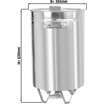 Odpadkový koš G.Gastro Nerezový odpadkový koš - 50L- se zvedacím víkem & nožním pedálem