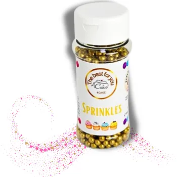 Jedlá dekorace na dort Cukrové perly zlaté 5 mm (80 g) Cukrářská ♡