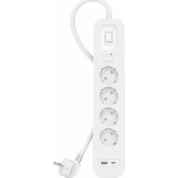 Elektrická zásuvka Belkin Steckdosenleiste 4-fach + USB-A+C,525J,18W,2m SRB001vf2MV2