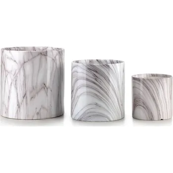 Pěstitelství Sada 3 květináčů Neva II fialová/bílá