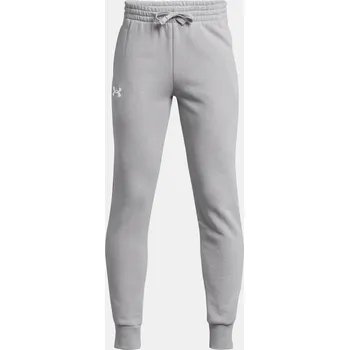 Chlapecké kalhoty Chlapecké tepláky Under Armour UA Rival Fleece Jogge 1379787-011 Šedá YMD