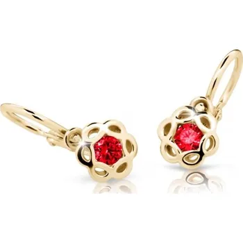 Náušnice Cutie Jewellery Zlaté dětské náušnice C2179-10-X-1 červená + 2 měsíce na vrácení zboží