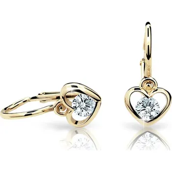 Náušnice Cutie Jewellery Dětské náušnice ze žlutého zlata C1943-10-X-1 bílá + 2 měsíce na vrácení zboží