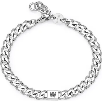 Náramek S'Agapõ Pánský ocelový náramek s písmenem W Monogram SMG32 + 2 měsíce na vrácení zboží