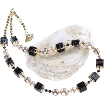 Náhrdelník Lampglas Elegantní náhrdelník Black Love z perel Lampglas NCU31 + 2 měsíce na vrácení zboží