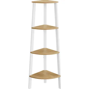 regál VASAGLE Rohový regál, 33.4x33.4x124.5cm, bílý Rohové žebříkové police