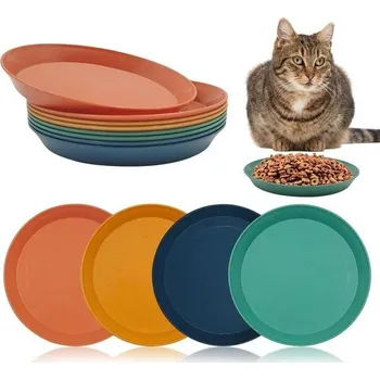 miska pro kočku YuCool - 8 misek na krmivo pro kočky, mělká miska na krmivo pro kočky, úleva od únavy, plochá miska