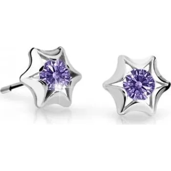 Náušnice Cutie Jewellery Dětské náušnice z bílého zlata C2159-30-X-2 fialová + 2 měsíce na vrácení zboží