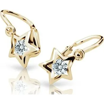 Náušnice Cutie Diamonds Dětské náušnice Hvězdičky ze žlutého zlata s brilianty DC1942-10-00-X-1 + 2 měsíce na vrácení zboží