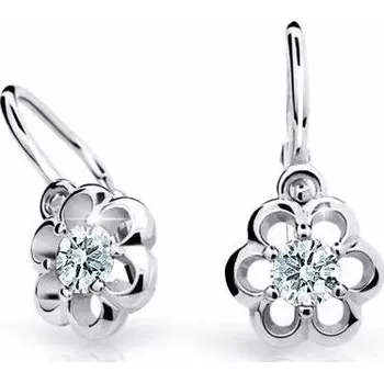 Náušnice Cutie Diamonds Dětské náušnice Kytičky z bílého zlata s brilianty DC1947-10-00-X-2 + 2 měsíce na vrácení zboží