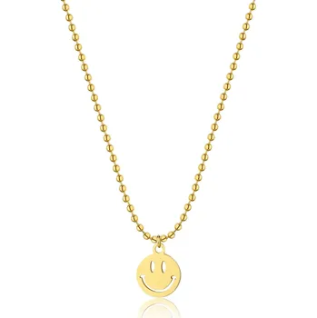 Módní doplněk S'Agapõ Veselý pozlacený náhrdelník se smajlíkem Smile SSM007 + 2 měsíce na vrácení zboží