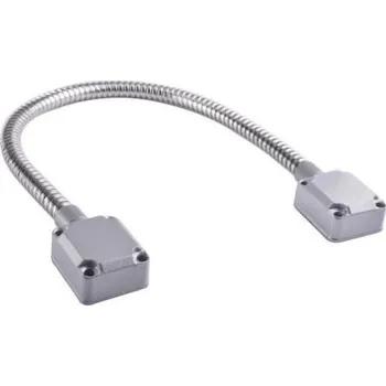 kabelová chránička Kabelová průchodka pancéřová do dveří 470X13mm nerezová s velkými kovovými koncovkami