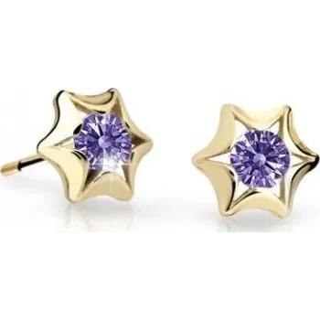 Náušnice Cutie Jewellery Zlaté dětské náušnice C2159-30-X-1 fialová + 2 měsíce na vrácení zboží