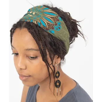 Šátek Čelenka s potiskem mandaly Thea Khaki, khaki zelená, Sittar POSLEDNÍ KUS!