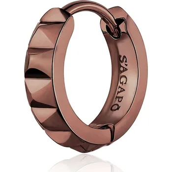 Módní doplněk S'Agapõ Hnědá single kruhová náušnice Proud SPD37 + 2 měsíce na vrácení zboží