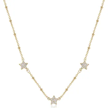 Módní doplněk S'Agapõ Slušivý pozlacený náhrdelník s hvězdičkami Aurora SAR41 + 2 měsíce na vrácení zboží