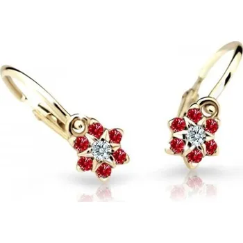 Náušnice Cutie Jewellery Půvabné dětské náušnice ze žlutého zlata C2152-10-X-1 červená + 2 měsíce na vrácení zboží