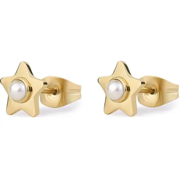 Módní doplněk S'Agapõ Pozlacené náušnice Hvězdičky s perlami Message SSG36 + 2 měsíce na vrácení zboží