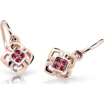 Náušnice Cutie Jewellery Dětské bicolor náušnice z růžového zlata C2240-10-X-4 červená + 2 měsíce na vrácení zboží