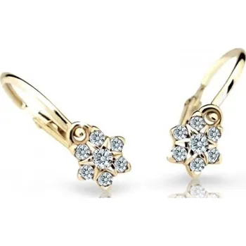 Náušnice Cutie Diamonds Blyštivé dětské náušnice ze žlutého zlata s brilianty DC2152-10-00-X-1 + 2 měsíce na vrácení zboží
