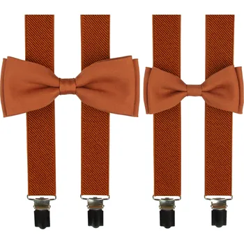 Kšandy Cihlový set kšandy s motýlkem pro tátu a syna