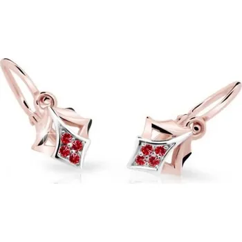Náušnice Cutie Jewellery Dětské náušnice z růžového zlata C2220-10-X-4 červená + 2 měsíce na vrácení zboží