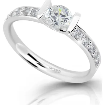 Módní doplněk Modesi Stříbrný zásnubní prsten se zirkony M11092 50 mm + 2 měsíce na vrácení zboží