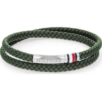 Šperk Tommy Hilfiger Zelený kožený náramek s ocelovým zapínáním 2790550 + 2 měsíce na vrácení zboží