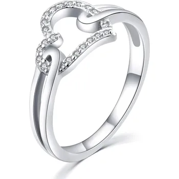 Prsten MOISS Romantický stříbrný prsten se zirkony Srdce R000210 52 mm + 2 měsíce na vrácení zboží