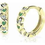 Cutie Jewellery Dětské kruhové náušnice ze žlutého zlata C3339-80-X-1 zelená + 2 měsíce na vrácení zboží