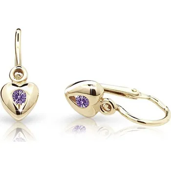 Náušnice Cutie Jewellery Zlaté dětské náušnice C1556-10-X-1 fialová + 2 měsíce na vrácení zboží
